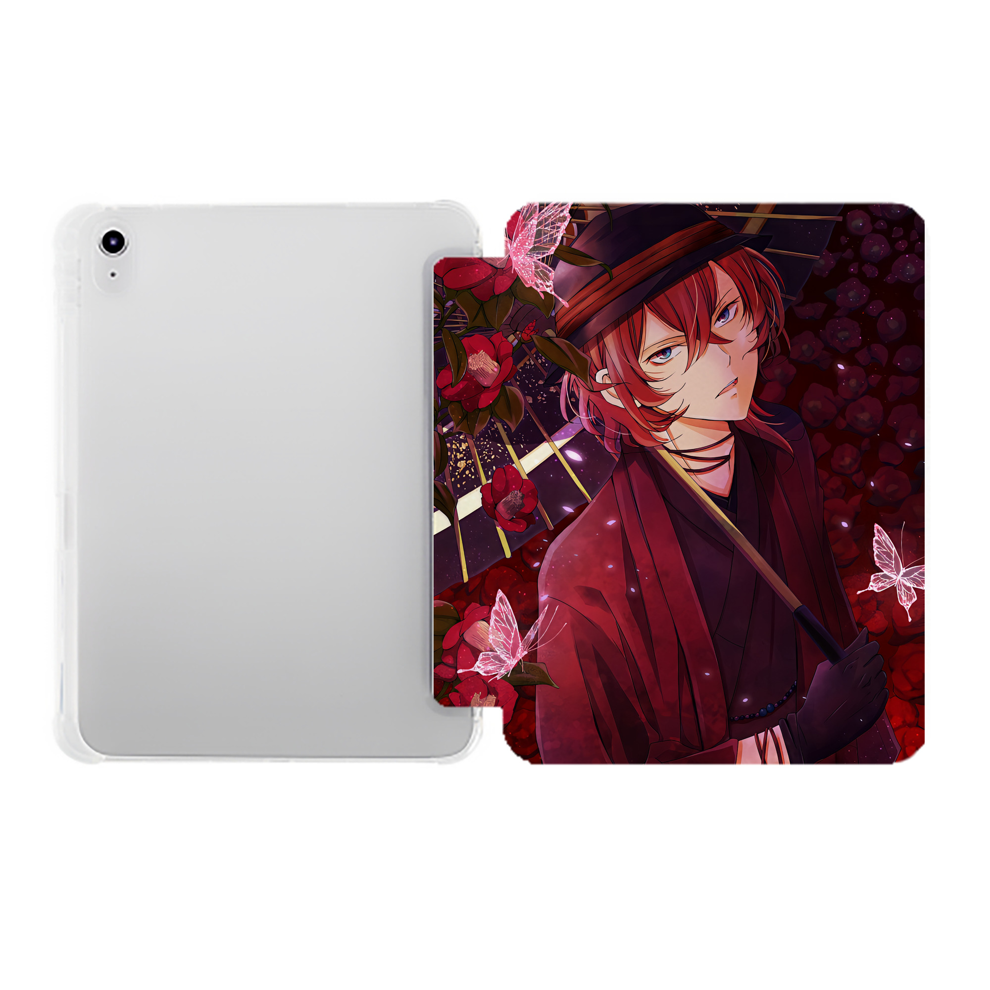 （画像用） 文豪ストレイドッグス Bungo Stray Dogs IPad ケース ペン収納付き 三つ折りスタンド PUレザー×シリコン 対応機種9.5/10.5/10.9インチ